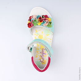 522074-21 Босоножки для девочки голубой фото №4