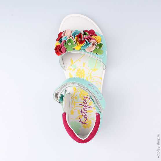 522074-21 Босоножки для девочки голубой фото №4