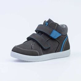 452123-31 Ботинки на липучке, байка для мальчики серый