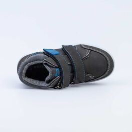 452123-31 Ботинки на липучке, байка для мальчики серый фото №4