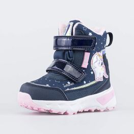 454855-43 Мембранные ботинки с LED-подсветкой на подошве для девочки синий