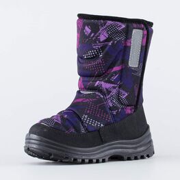 464050-49 Сапожки-дутики для девочки на липучке для девочки черный