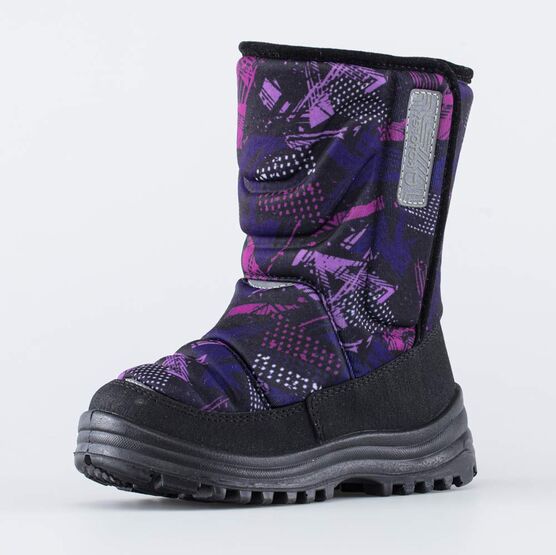 464050-49 Сапожки-дутики для девочки на липучке для девочки черный