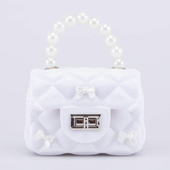 02802387-40 Детская мини сумочка Жемчуг для девочки белый