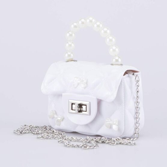 02802387-40 Детская мини сумочка Жемчуг для девочки белый фото №2