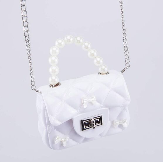 02802387-40 Детская мини сумочка Жемчуг для девочки белый фото №5