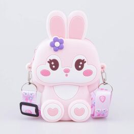 02802391-40 Силиконовая сумочка Зайчик для девочки розовый
