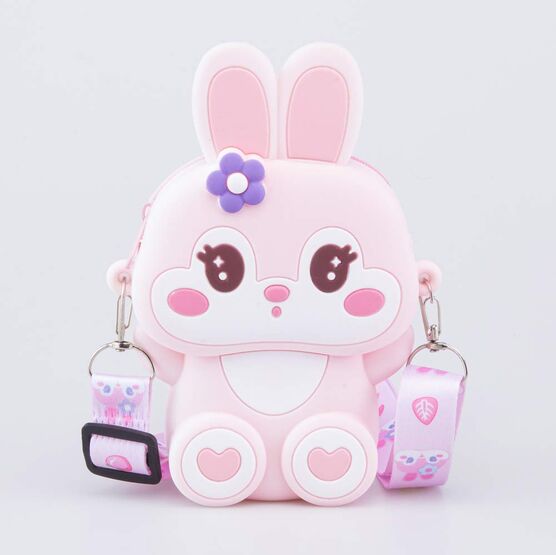 02802391-40 Силиконовая сумочка Зайчик для девочки розовый