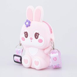 02802391-40 Силиконовая сумочка Зайчик для девочки розовый фото №2