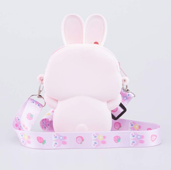 02802391-40 Силиконовая сумочка Зайчик для девочки розовый фото №3