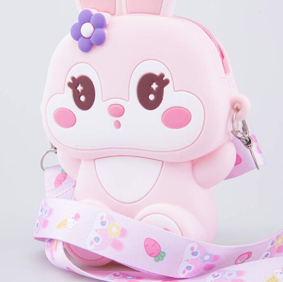 02802391-40 Силиконовая сумочка Зайчик для девочки розовый фото №5