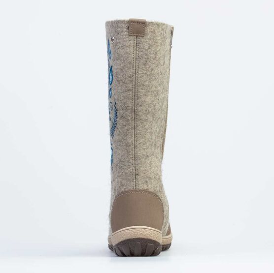 867098-01 Высокие валенки Гжель без подкладки для девочки серый фото №5