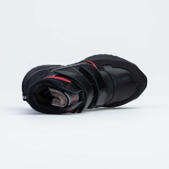 552239-51 Зимние ботинки на липучках для мальчика для мальчики черный фото №4