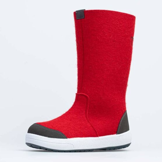 867081-02 Красные валенки на молнии без подкладки для девочки красный