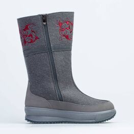 867101-41 Женские валенки с вышивкой для девочки серый фото №2
