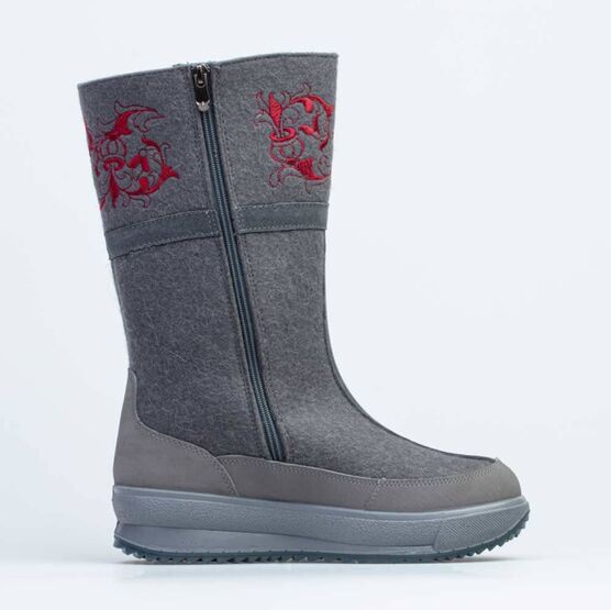 867101-41 Женские валенки с вышивкой для девочки серый фото №2