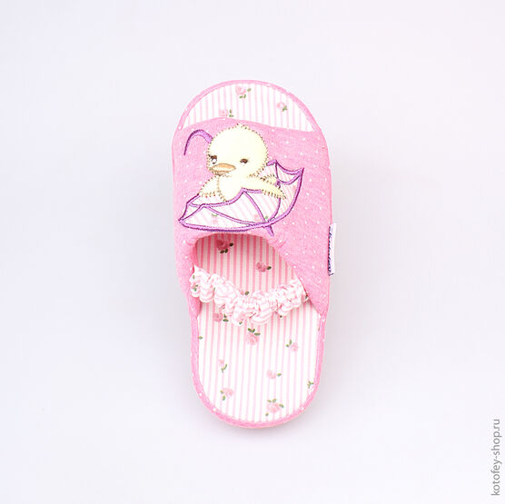 331012-11 Тапочки розовые для девочки розовый фото №4