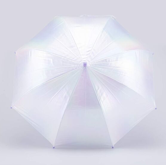 03807194-41 Зонт-трость детский Голография жемчужный для девочки жемчужный фото №2