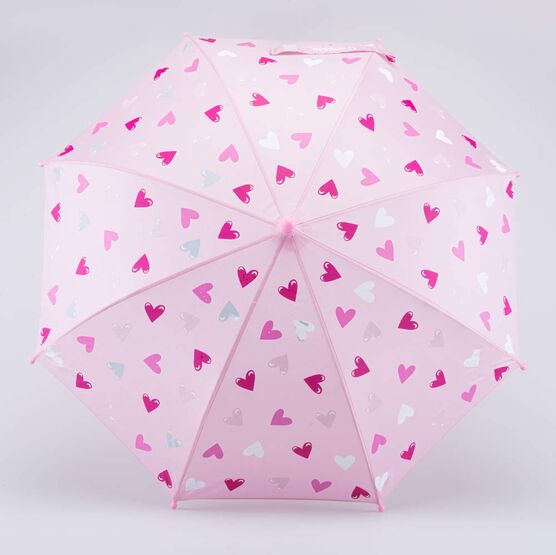 03807202-40 Зонт-трость детский Сердечки для девочки розовый фото №2