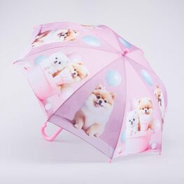03807203-40 Зонт-трость детский Шпиц розовый для девочки розовый