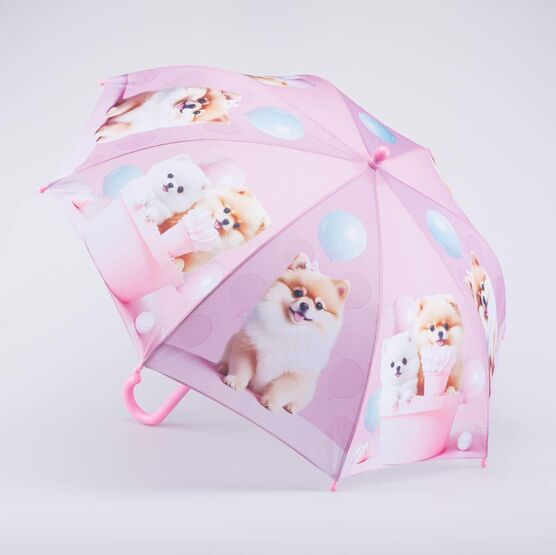 03807203-40 Зонт-трость детский Шпиц розовый для девочки розовый