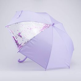03807204-40 Зонт-трость с прозрачным окошком Сияние для девочки сиреневый