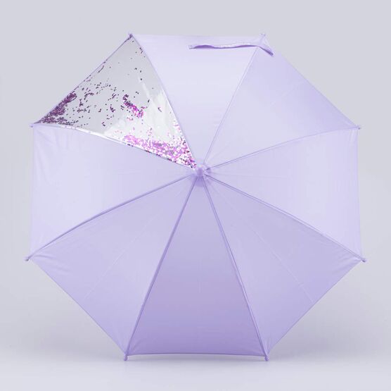03807204-40 Зонт-трость с прозрачным окошком Сияние для девочки сиреневый фото №2