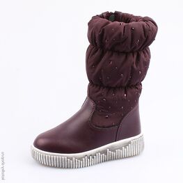 464039-41 Зимние сапожки-дутики для девочки для девочки бордовый