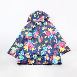 07851047-40 Плащ-дождевик на молнии для девочки Краски весны для девочки синий