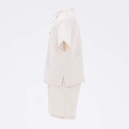 07764061-40 Костюм льняной рубашка + шорты бежевый для универсальные бежевый фото №2