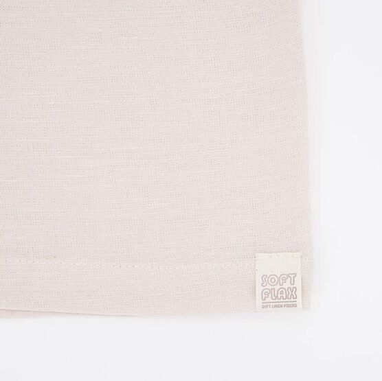 07764061-40 Костюм льняной рубашка + шорты бежевый для универсальные бежевый фото №4