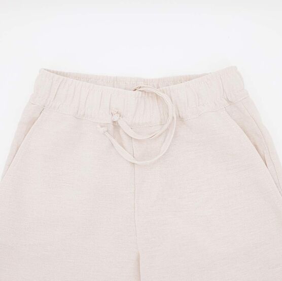 07764061-40 Костюм льняной рубашка + шорты бежевый для универсальные бежевый фото №5