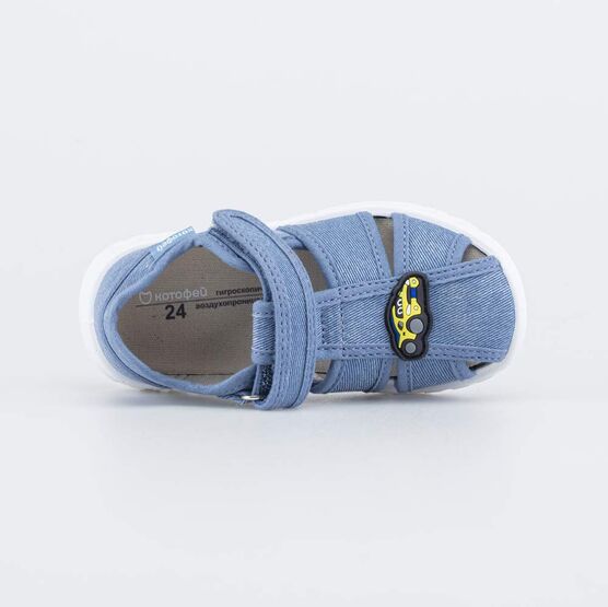 221175-12 Текстильные сандалии для малышей Машинка для мальчики голубой фото №4