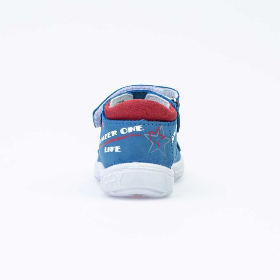 122170-22 Сандалии из натурального нубука для мальчика для мальчики син-кра фото №5