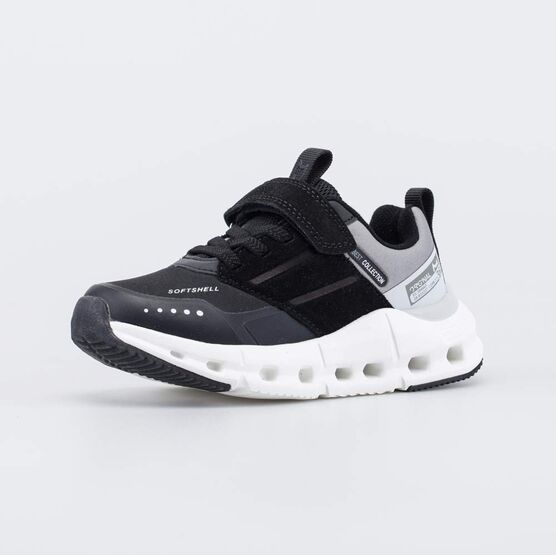 644527-12 Кроссвки с Softshell с усиленной амортизацией для мальчики черный + серый