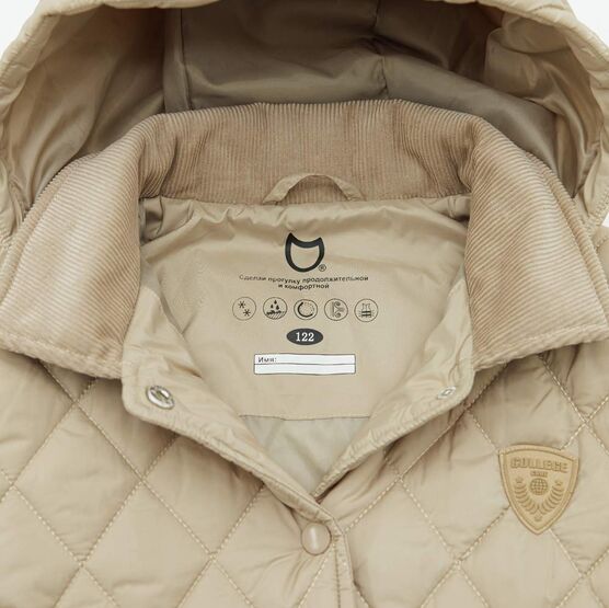 07858063-40 Пальто стеганое для девочки бежевый для девочки бежевый фото №3