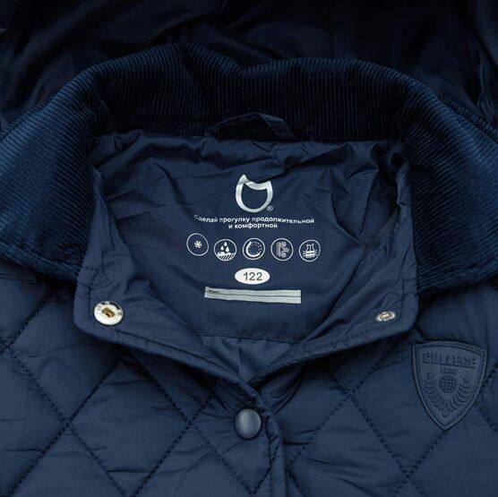 07858063-41 Пальто стеганое для девочки синий для девочки синий фото №3