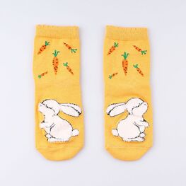 07842321-41 Носки детские с хлопком зайки, желтые для девочки розовый