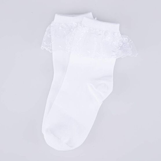 07842393-41 Носки детские хлопковые белые для девочки белый