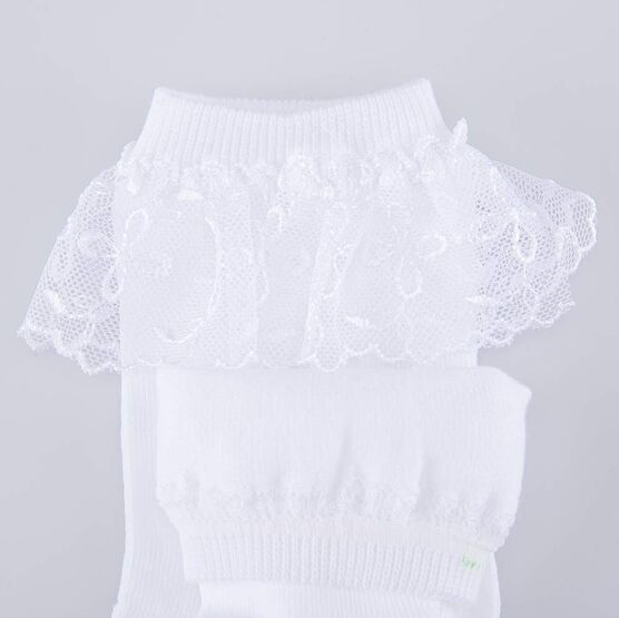 07842393-41 Носки детские хлопковые белые для девочки белый фото №2