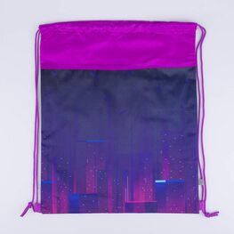 02808149-20 Мешок для сменной обуви Ночной город КК для девочки чер-фук