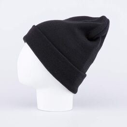 07711405-40 Черная шапка с отворотом для универсальные черный фото №2