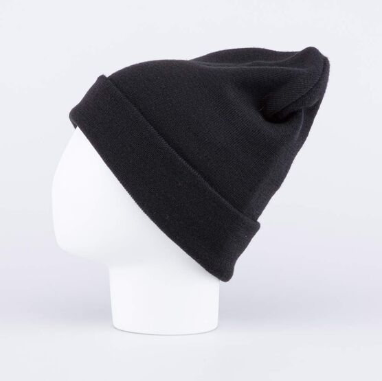 07711405-40 Черная шапка с отворотом для универсальные черный фото №2