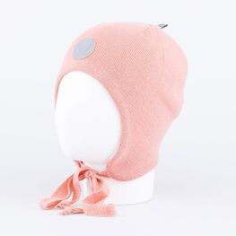 07811391-41 Шерстяная шапка на завязках Персиковый для девочки персиковый