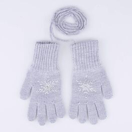 07822226-40 Перчатки детские двухслойные светло-серый для девочки светло-серый