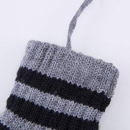 07721249-40 Варежки детские двухслойные Панда для мальчики серый + черный фото №3