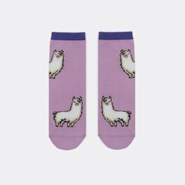 07842484-40 Носки хлопковые Пушистые ламы для девочки сиреневый