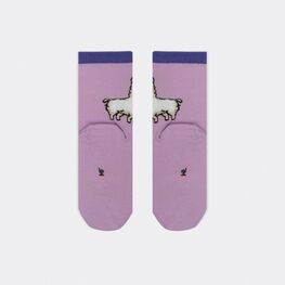 07842484-40 Носки хлопковые Пушистые ламы для девочки сиреневый фото №2