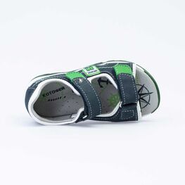 322113-21 Сандали летние на липучке для мальчики син-зел фото №4