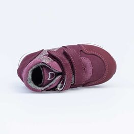 152270-33 Ботинки с липучками для девочки бордовый фото №4